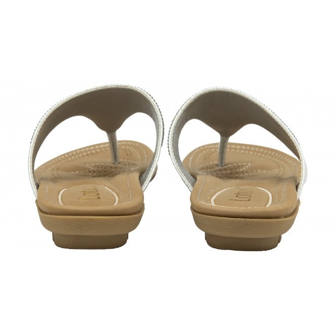  Silver Rafaella Flat Toe-Post Sandals | Lotus