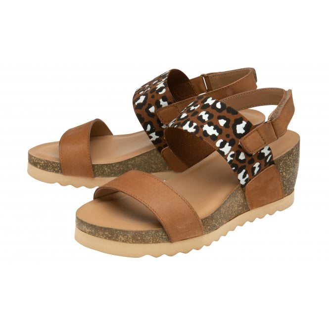  Tan Leather Brielle Wedge Sandals | Lotus