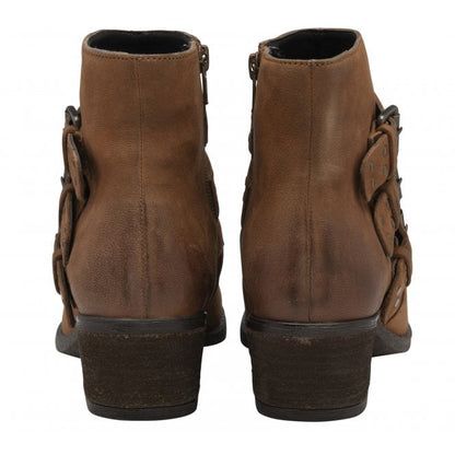 Tan Leather Emelia Zip-Up Ankle Boots | Lotus 