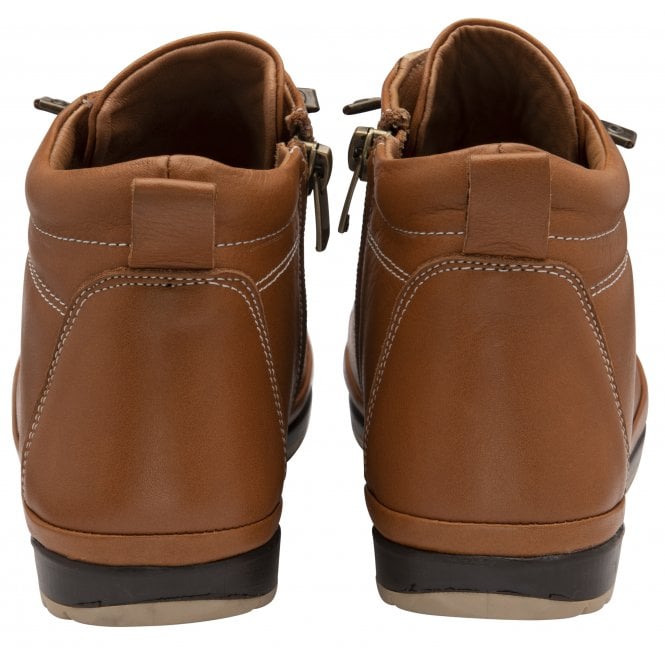  Tan Leather Frida Ankle Boots | Lotus