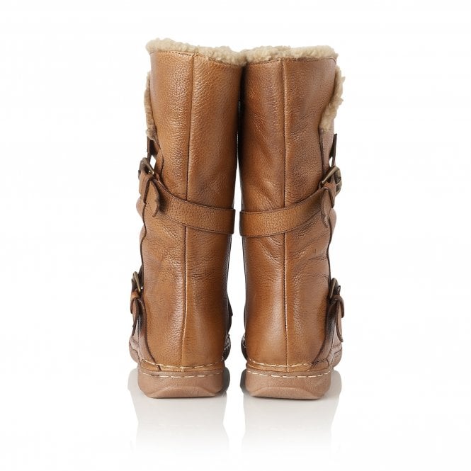  Tan Leather Jolanda Mid-Calf Boots | Lotus 