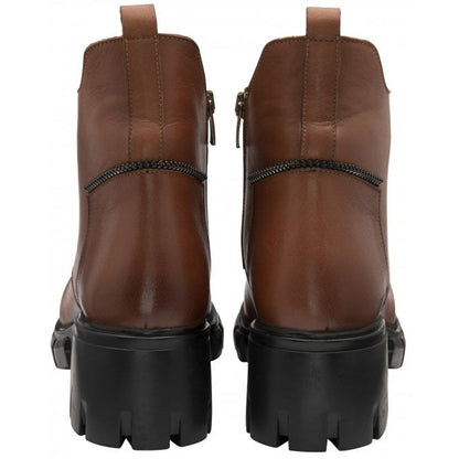  Tan Leather Lacie Heeled Ankle Boots | Lotus
