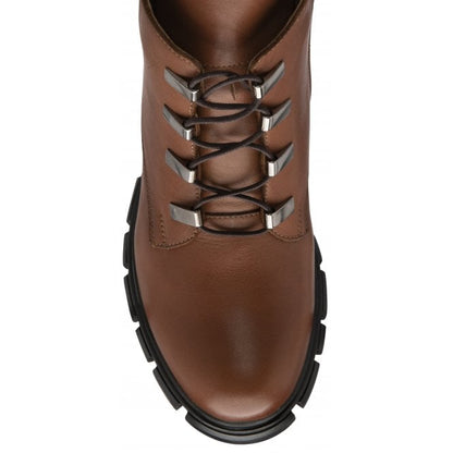  Tan Leather Lacie Heeled Ankle Boots | Lotus