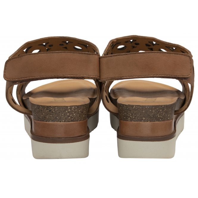  Tan Leather Melbourne Open-Toe Flatform Sandals | Lotus
