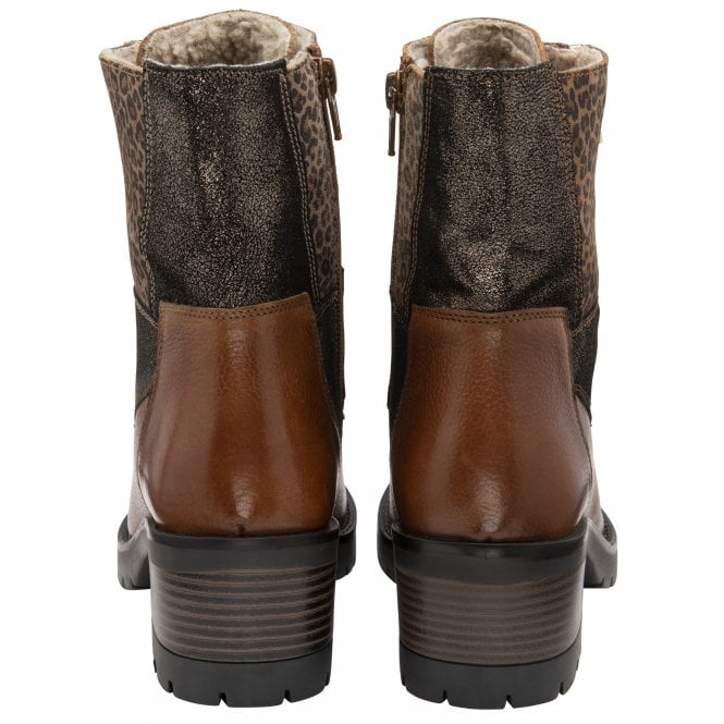  Tan Leather Oklahoma Zip-Up Ankle Boots | Lotus