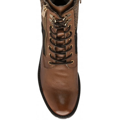  Tan Leather Oklahoma Zip-Up Ankle Boots | Lotus