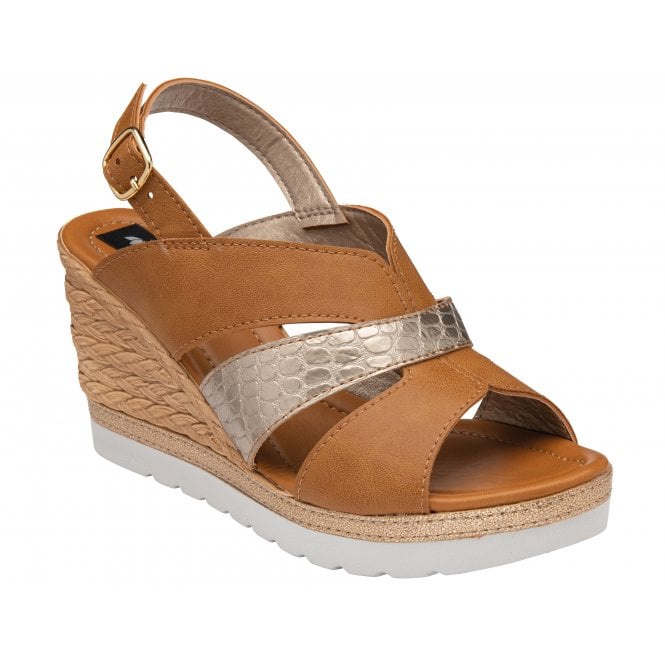  Tan Luisa Slingback Wedge Sandals | Lotus