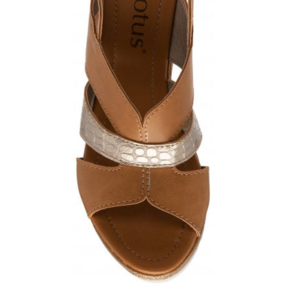  Tan Luisa Slingback Wedge Sandals | Lotus