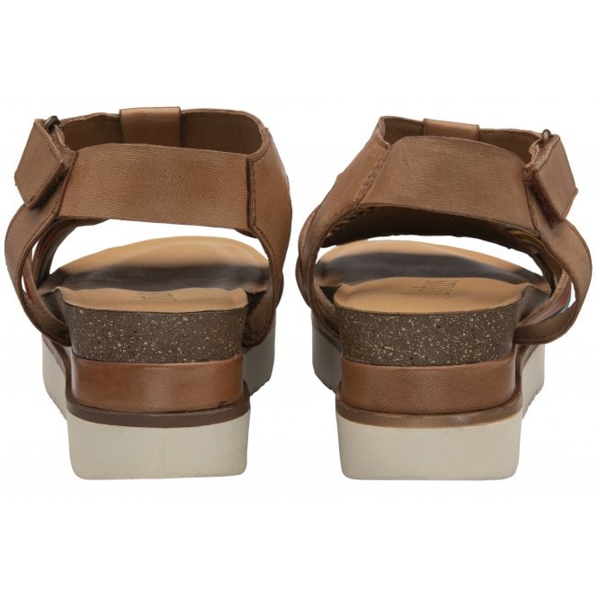  Tan Multi-Leather Cairnes Open-Toe Flatform Sandals | Lotus