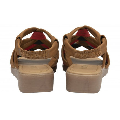  Tan Multi-Leather Ember Wedge Sandals | Lotus