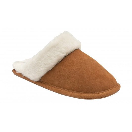  Tan Suede Cressida Mule Slippers | Lotus