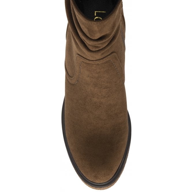  Tan Textile Danica Heeled Ankle Boots | Lotus