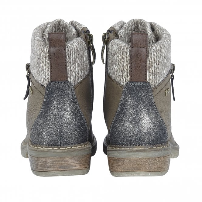  Taupe Nancy Zip-Up Ankle Boots | Lotus Relife