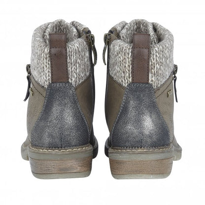  Taupe Nancy Zip-Up Ankle Boots | Lotus Relife