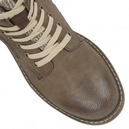  Taupe Nancy Zip-Up Ankle Boots | Lotus Relife