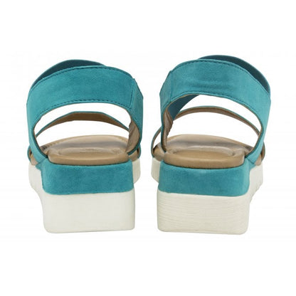  Turquoise Suede Cecilla Open-Toe Sandals | Lotus