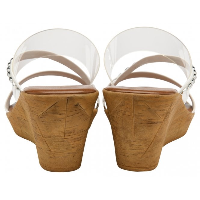  White Alma Mule Wedge Sandals | Lotus