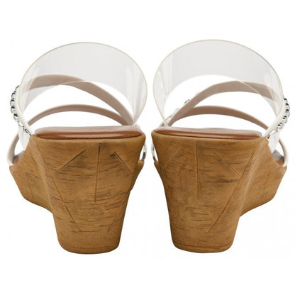  White Alma Mule Wedge Sandals | Lotus