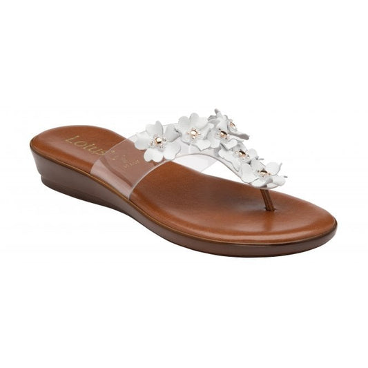  White Brittany Toe-Post Sandals | Lotus