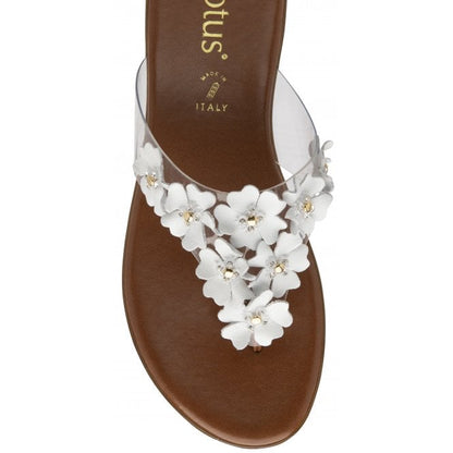  White Brittany Toe-Post Sandals | Lotus