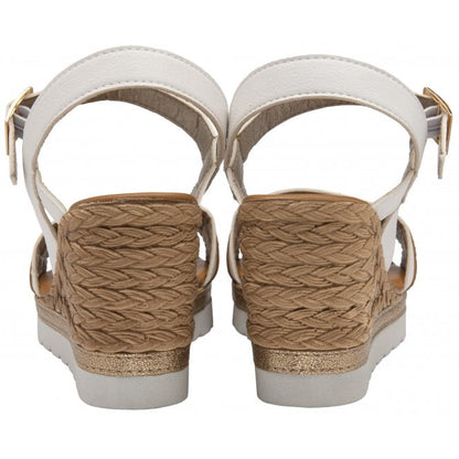  White Carina Open-Toe Wedge Sandals | Lotus