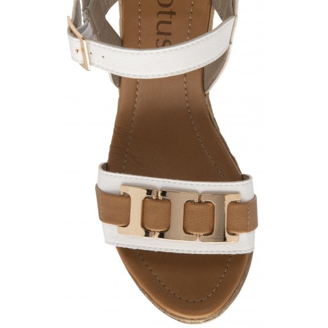  White Carina Open-Toe Wedge Sandals | Lotus