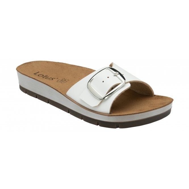  White Dasha Open-Toe Mule Sandals | Lotus