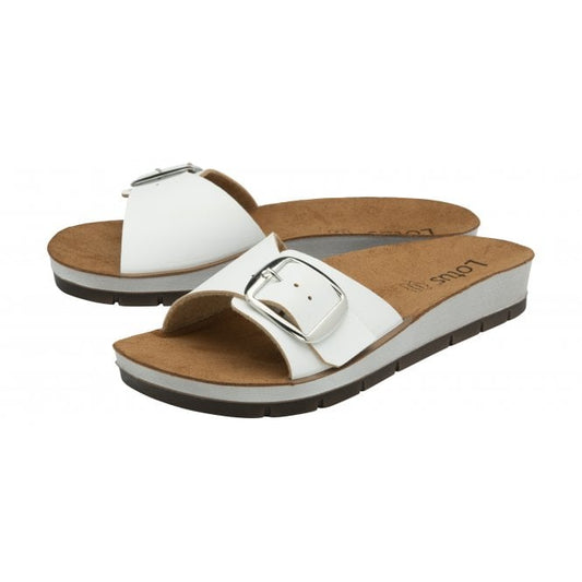  White Dasha Open-Toe Mule Sandals | Lotus