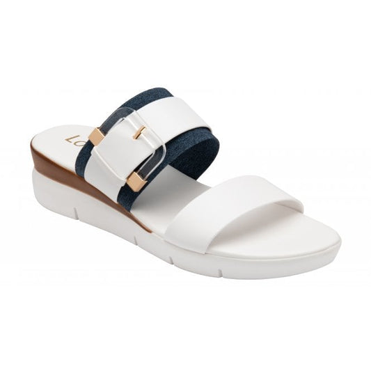  White & Denim Giovanna Mule Sandals | Lotus