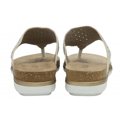  White Ferarra Flat Toe-Post Sandals | Lotus