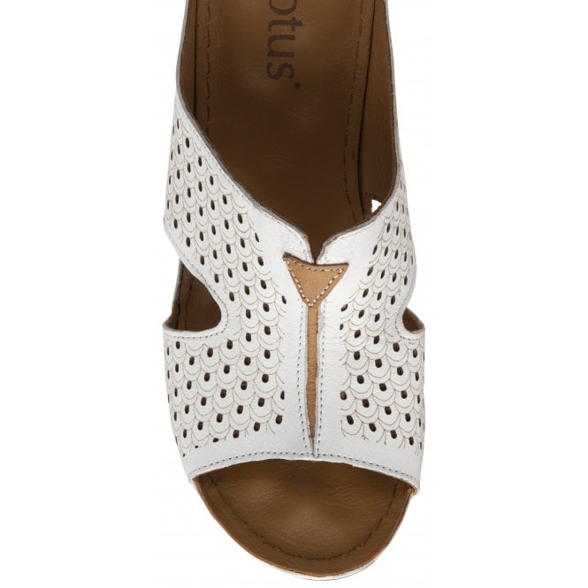  White Leather Genevieve Mule Sandals | Lotus