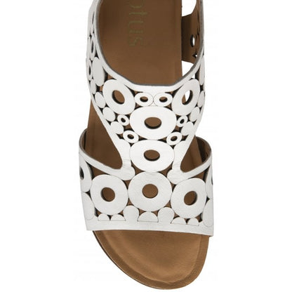  White Leather Melbourne Open-Toe Flatform Sandals | Lotus