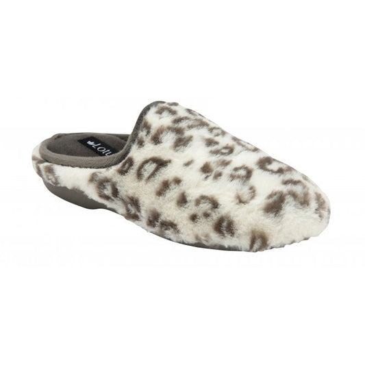  White Leopard-Print Cara Mule Slippers | Lotus
