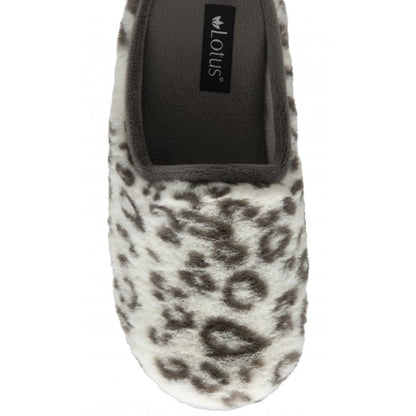  White Leopard-Print Cara Mule Slippers | Lotus
