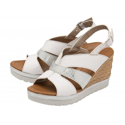  White Luisa Slingback Wedge Sandals | Lotus