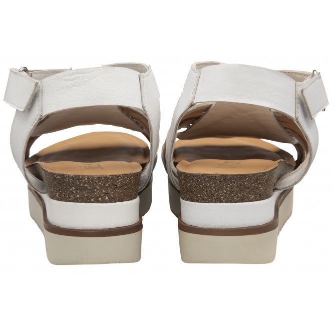  White Multi-Leather Cairnes Open-Toe Flatform Sandals | Lotus