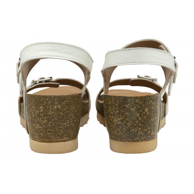  White & Zebra-Print Leather Brynlee Open-Toe Wedge Sandals | Lotus