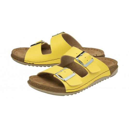  Yellow Cortona Open-Toe Mule Sandals | Lotus
