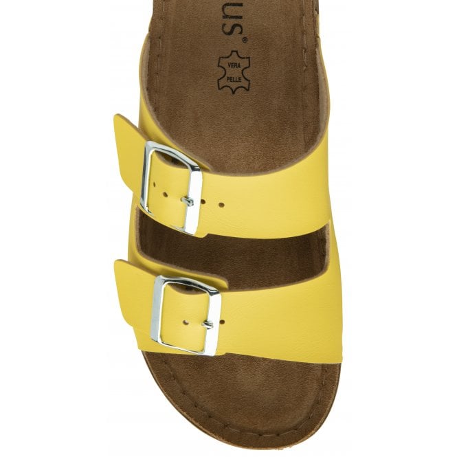 Yellow Cortona Open-Toe Mule Sandals | Lotus